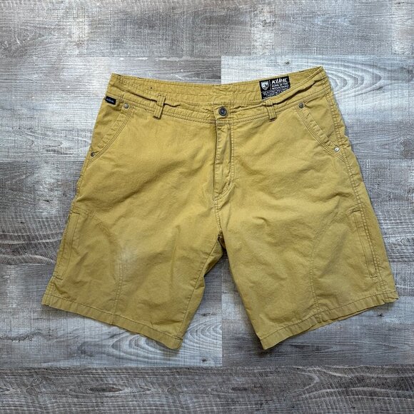 Kuhl 7 Pocket Cargo Shorts Men Size 38 x 11" Mustard/Yellow. - Picture 1 of 12